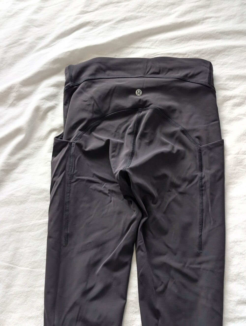 lululemon Black Leggings with Pockets And Drawstring Waist. Crop 23"